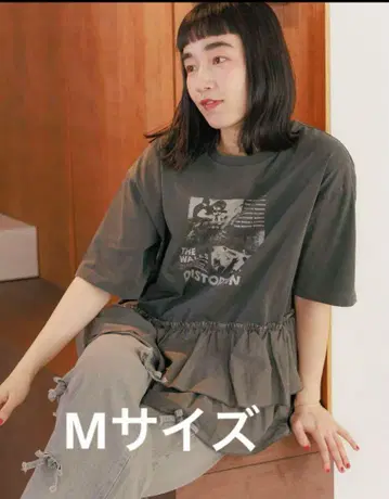 니코앤드 천 콤비 프릴 락 티셔츠 차콜 M
