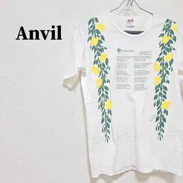 Anvil 앤빌 USA제 꽃무늬 프린트 반팔 티셔츠