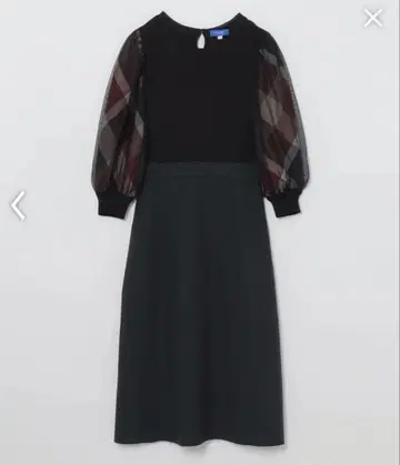 블루 라벨 얇은 명주 그물 슬리브 니트 도킹 드레스 블랙 사이즈 38