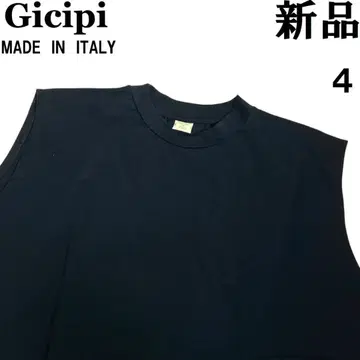 GICIPI 지치피 슬리브리스 루즈한 사이즈 4 L 상당 블랙 검정 코튼