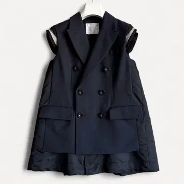 컨디션 최상 사카이 24ss Chalk Stripe Vest 1 네이비