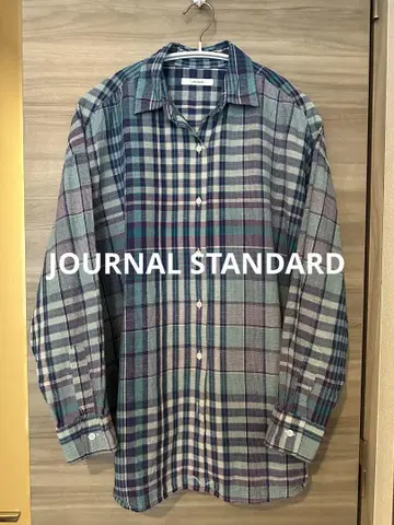 Journal Standard 코튼 린넨 긴팔 셔츠 멀티 컬러 블루