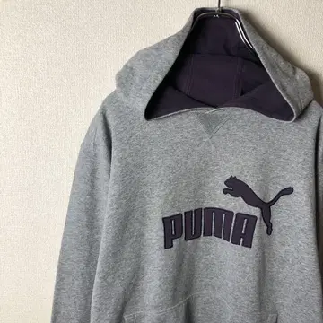 푸마 그레이 후드 부착 후드티 US 2XL 불가리아 제