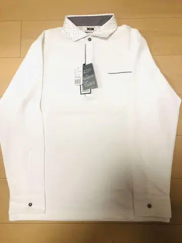 JOSEPH ABBOUD 화이트 피케 셔츠 LL 골프 셔츠