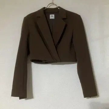 ZARA 브라운 크롭 자켓 M 브라운 숏 무지