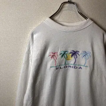 niko's FLORIDA 자수 래글런 슬리브 트레이닝복 화이트 L