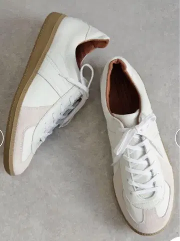 새상품급 리프로덕션 오브 파운드 저먼 트레이너 가죽 24cm