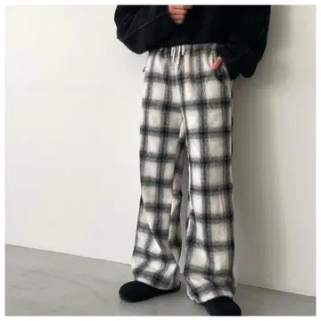 캐널진 기모 체크 이지 팬츠