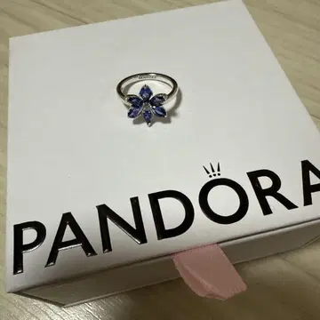 Pandora 꽃 모양 실버 반지 8호