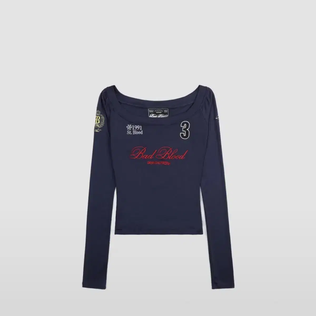 Bad Blood Beyond Soft Henley Long Sleeve Black S #배드블러드