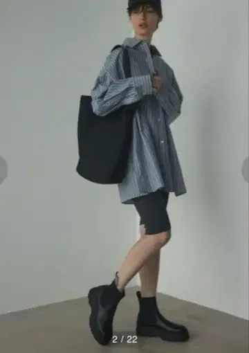 BLACK BY MOUSSY 골지 하프 레깅스