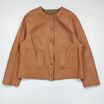 제랄 램 가죽 리버서블 라운드 칼라 자켓
