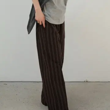 パンツ OHOTORO Chic Stripe Pants ohotoro Chic Stripe Pants brown - メルカリ