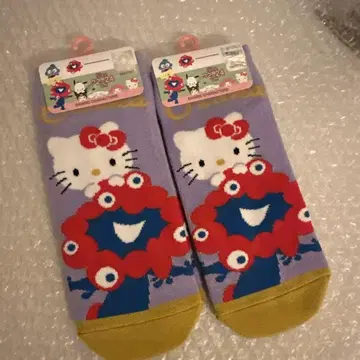 간사이 엑스포 미야쿠미야쿠 헬로키티 양말 22~24cm 2켤레 세트