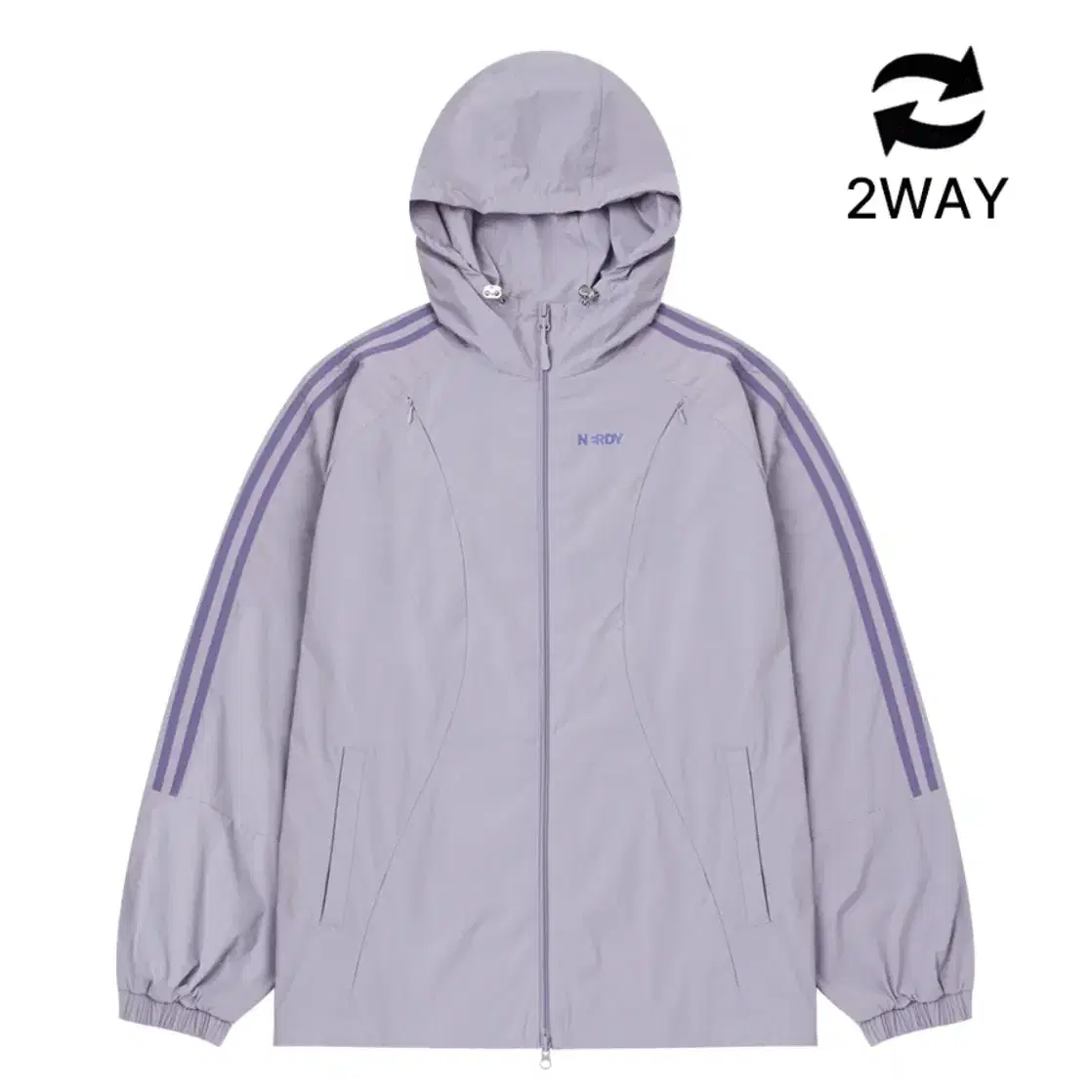 ☆NERDY☆ Conceal Zipper Windbreaker Light Purple NERDY | 널디 Nerdy Windbreaker Concealed Zipper Windbreaker