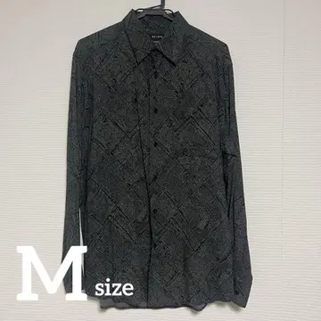 페이즐리 무늬 긴팔 셔츠 차콜 그레이 M 사이즈