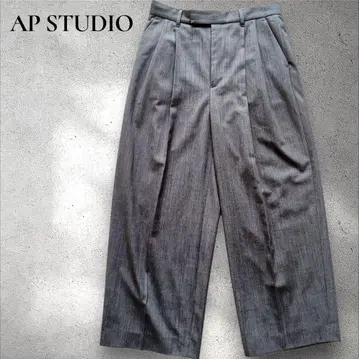 AP STUDIO 와이드 팬츠 투 턱 센터 프레스 그레이