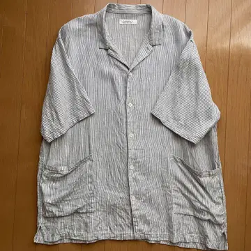 nestRobe CONFECT 린넨 스트라이프 반팔 커버 셔츠 23SS