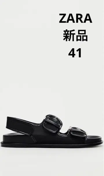 ZARA 자라 버클 메쉬 플랫 슬라이드 샌들 블랙 새상품 배송비 포함