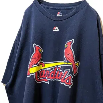 마제스틱 MLB ST 카디널스 #4 티셔츠 네이비 컬러 2XL 구제 의류