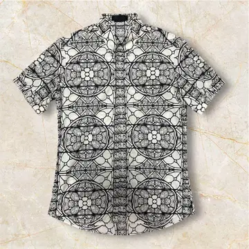 Alexander McQueen 반팔 셔츠 46 흑백 꽃무늬