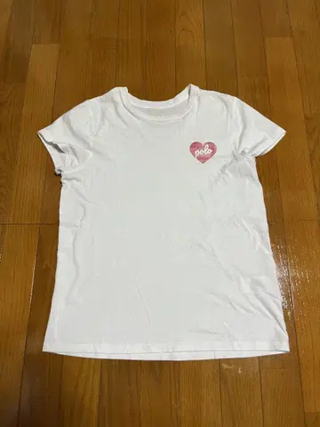 폴로 하트 로고 화이트 티셔츠