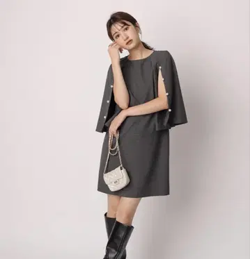 rirandture 케이프 슬리브 트위드 원피스