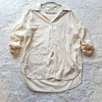 마우지 린넨 MOUSSY DRAPE LOOSE SHIRT 아이보리