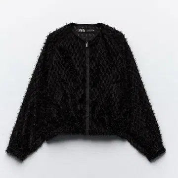 ZARA 자라 대비 프린지 자켓 시어 블루종 블랙