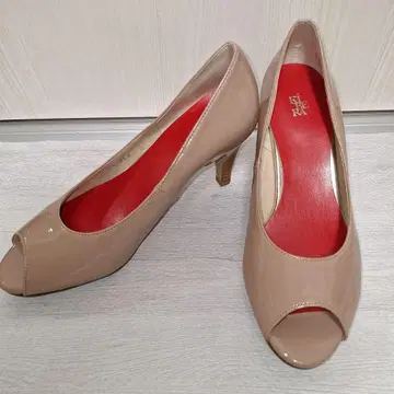 KiBERA 에나멜 펌프스 오픈토 (24cm/L/베이지)