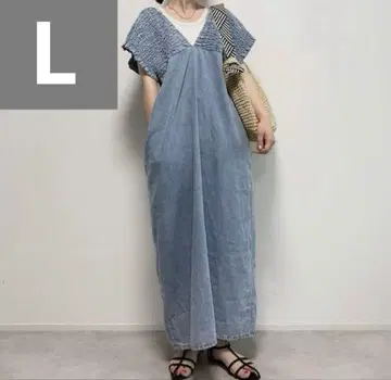 시마무라 셔링 데님 원피스 색스