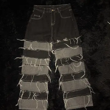 ANOTHER SELF 컬러 블록 데님 팬츠