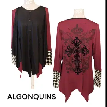 ALGONQUINS 백 크로스 프린트 일레헴 가디건 y2k