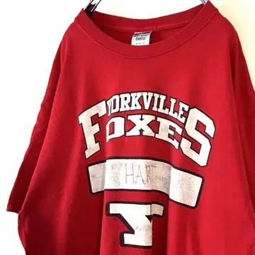 저지 FOXES YORKVILLE 티셔츠 XL 레드 빨간색 구제 의류