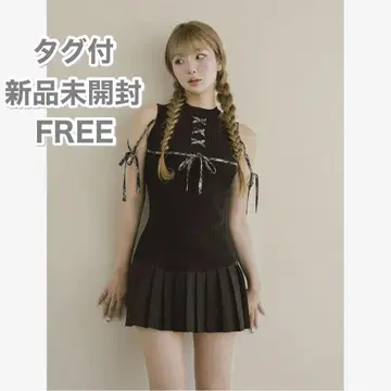 Darich 다리치 도킹 레이스업 미니 원피스 리본 체크