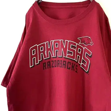 ARKANSAS RAZORBACKS 티셔츠 레드 빨간색 구제 의류