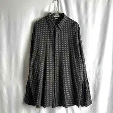 80s BACHRACH 코튼 레이온 올 패턴 디자인 셔츠