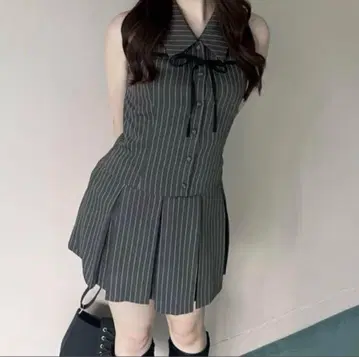 OLIVE des OLIVE 슬리브리스 셔츠 미니 원피스