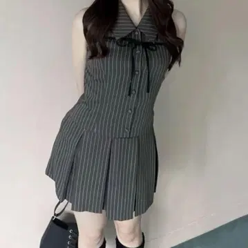 OLIVE des OLIVE 슬리브리스 셔츠 미니 원피스