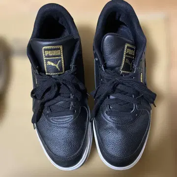 (28cm)Puma 블랙 가죽 스니커즈