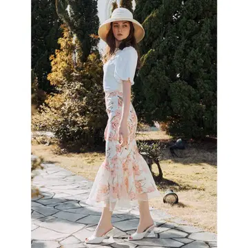 eimyistoire Letty Flower 시어 머메이드 스커트