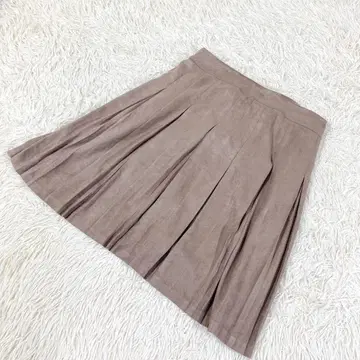빅 사이즈] 앨리스 버리 벨로아풍 스커트 무릎 기장 베이지 3L 상당