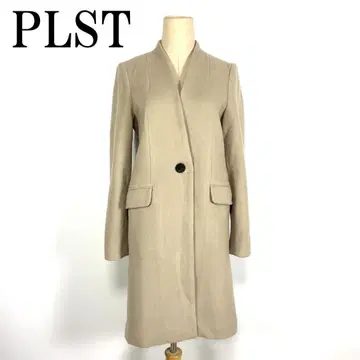 LA3582 플라스테 롱 코트 울 안감 그레이 베이지 S