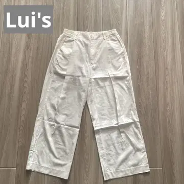 Lui's 루이스 화이트 코튼 와이드 팬츠