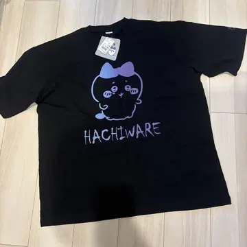 아베일 치이카와 (먼작귀) 하치와레 그라데이션 티셔츠 블랙 L