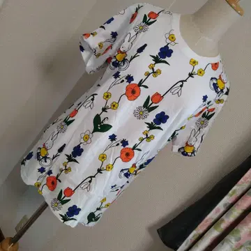 miffy 미피 티셔츠 유니섹스 (남녀 공용) 토끼 패턴 티셔츠
