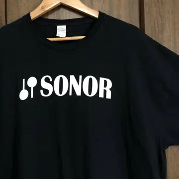 SONOR 로고 티셔츠 2XL 블랙 NAMM 악기 드럼