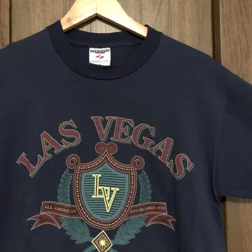 90s USA제 NEVADA LAS VEGAS 티셔츠 M 네이비