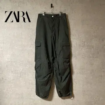 ZARA 자라 파라슈트 팬츠 나일론 팬츠 주름 무늬