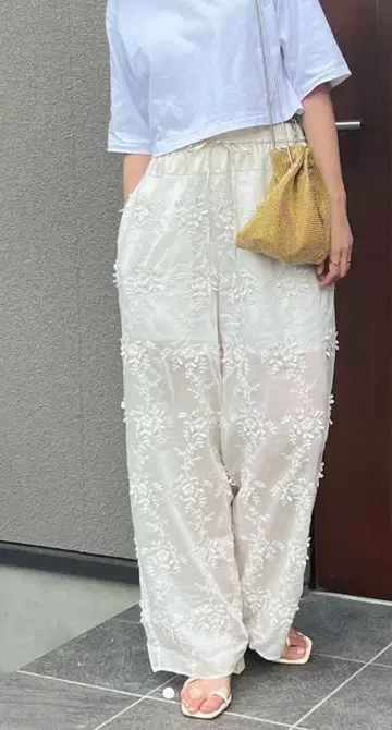 셀룰로오스 나일론 자수 팬츠